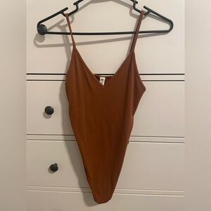 BP Brown Fitted Backless Bodysuit